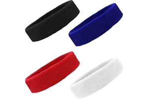 12 Sweatbands Cotton Sports Headbands Terry Cloth Moisture Wicking Athletic Basketball Headband by Kenz Laurenz