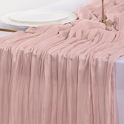 Socomi Pink Cheesecloth Table Runner Fall