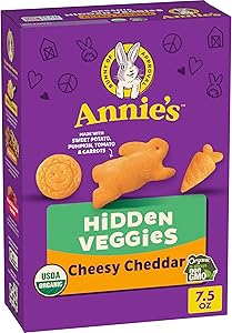 Annie's Organic Cheesy Cheddar Crackers with Hidden Veggies, 7.5 oz