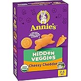 Annie's Organic Cheesy Cheddar Crackers with Hidden Veggies, 7.5 oz | Made with Sweet Potato, Pumpkin, Tomato and Carrots, USDA Organic and Non-GMO