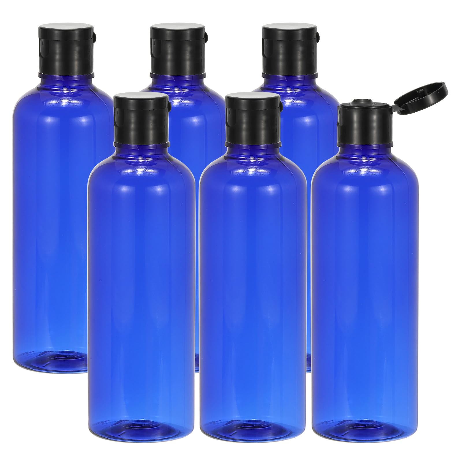 PATIKIL Travel Bottles with Flip Cap, 6 Pcs 3.4 Oz(100ml) Leak Proof Refillable Empty Dispenser Container Squeeze Bottle for Shampoo Toiletries Lotion Cream, Blue