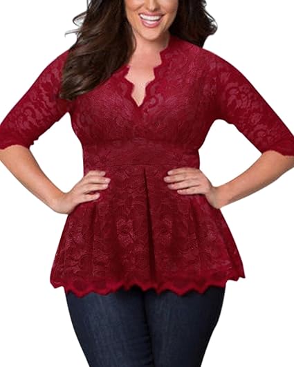 plus size red tops uk