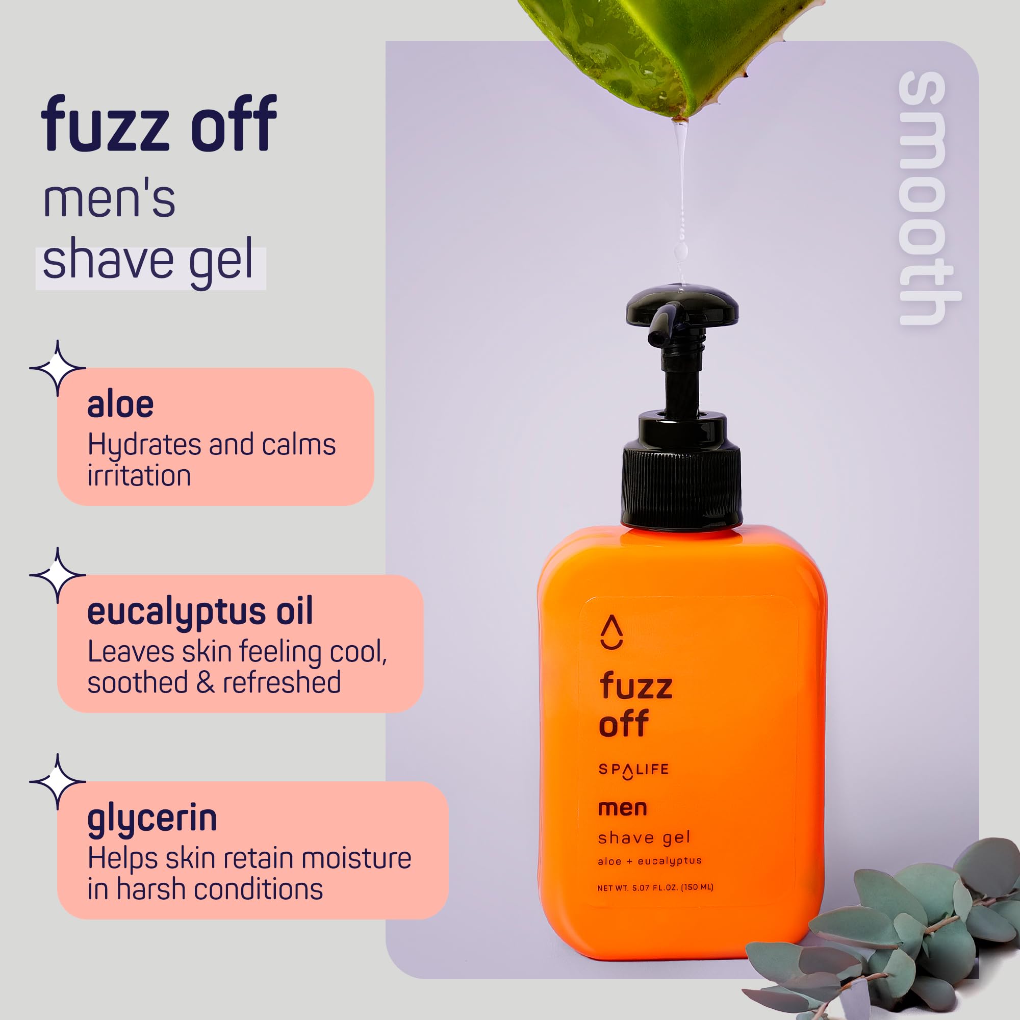 SpaLife Mens Body Wash Gift Set w/ Body Wash, Shave Gel, After-Shave Gel, Shampoo | Mens Skin Care Gift Set | Skincare Christmas Gifts for Men | Gifts for Men | Men\'s Skincare | 4-Piece