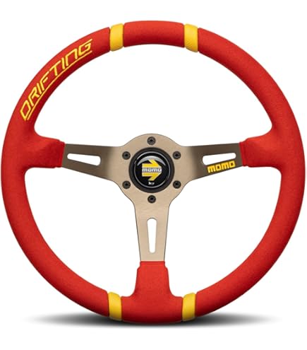 Amazon.com: MOMO DRF35BK1O Drifting Orange 350 mm Leather Steering