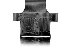 Graintex Multi Tool Pouch, Top Grain Leather, Small Leather Pouch, Hammer Holder, Steel Tape Measure Clip, Multipurpose Tool 