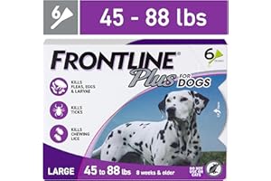FRONTLINE Plus for Dogs Flea and Tick Treatment (Large Dog, 45-88 lbs.) 6 Doses (Purple Box)
