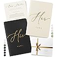ARTESORI Premium Wedding Vow Book for Her & Him, Soft Touch, Gold Foil, 28 Lined Pages, Wedding Vow Books His and Hers, Wedding Essentials, Wedding Registry Ideas, His and Hers Gifts [Ivory & Black]