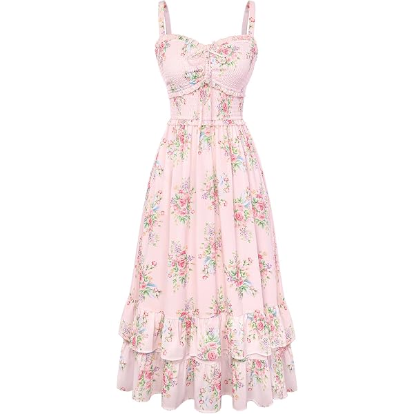 Belle Poque Women's Beige Purple Floral Wedding Guest Dresses Sweetheart  Ruffle Dress Sun Dress Graduation Dress S at Amazon Women's Clothing store