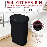NETTA 50L Sensor Bin Kitchen Touch Free Infrared Lid Black view 2