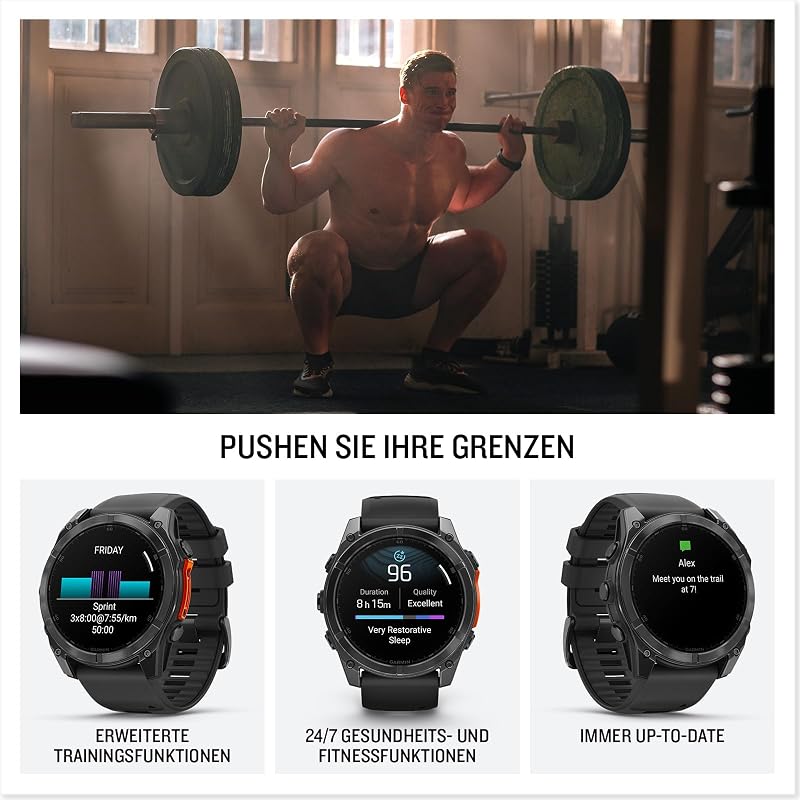 Fenix 8, 47 mm, GPS-Multisport-Smartwatch, Schwarz/Schiefergrau
