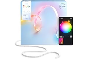 Hue Essential 5-Meter LED Strip Light, RGBIC, Vibrant Color and Ambiance, Flexible Indoor Lighting, Easy Installation, App an