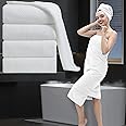 MAGGEA Extra Large Bath Towel Set of 4 (35"x70"),Oversized Bath Sheet Super Soft Highly Absorbent Jumbo Bathroom Towel Set Microfibers Quick Dry Shower Towel for Hotel,Bathroom,Guest,Spa,Gym (White)