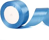 ZSYIULIA 75mm Azure Blue Satin Ribbon 22m Gift Wrapping Thick Craft Ribbon