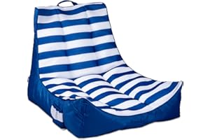 Big Joe Captain's Float No Inflation Needed Pool Lounger, Double Sided Mesh, Quick Draining Fabric