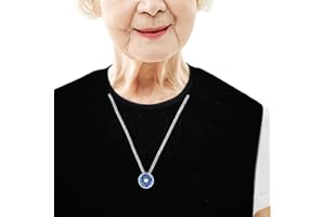Classy Pal, Adult Bibs for Women, Dress ‘n Dine Clothing Protectors for Eating, Senior Adult Bib Terry Cloth Crumb Catcher, Embroidered Design, Reusable, Washable (Diamond Sapphire Necklace)