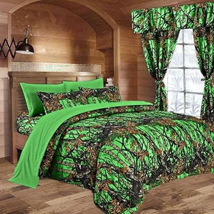 Amazon Com 20 Lakes Biohazard Green Camo Comforter Sheet