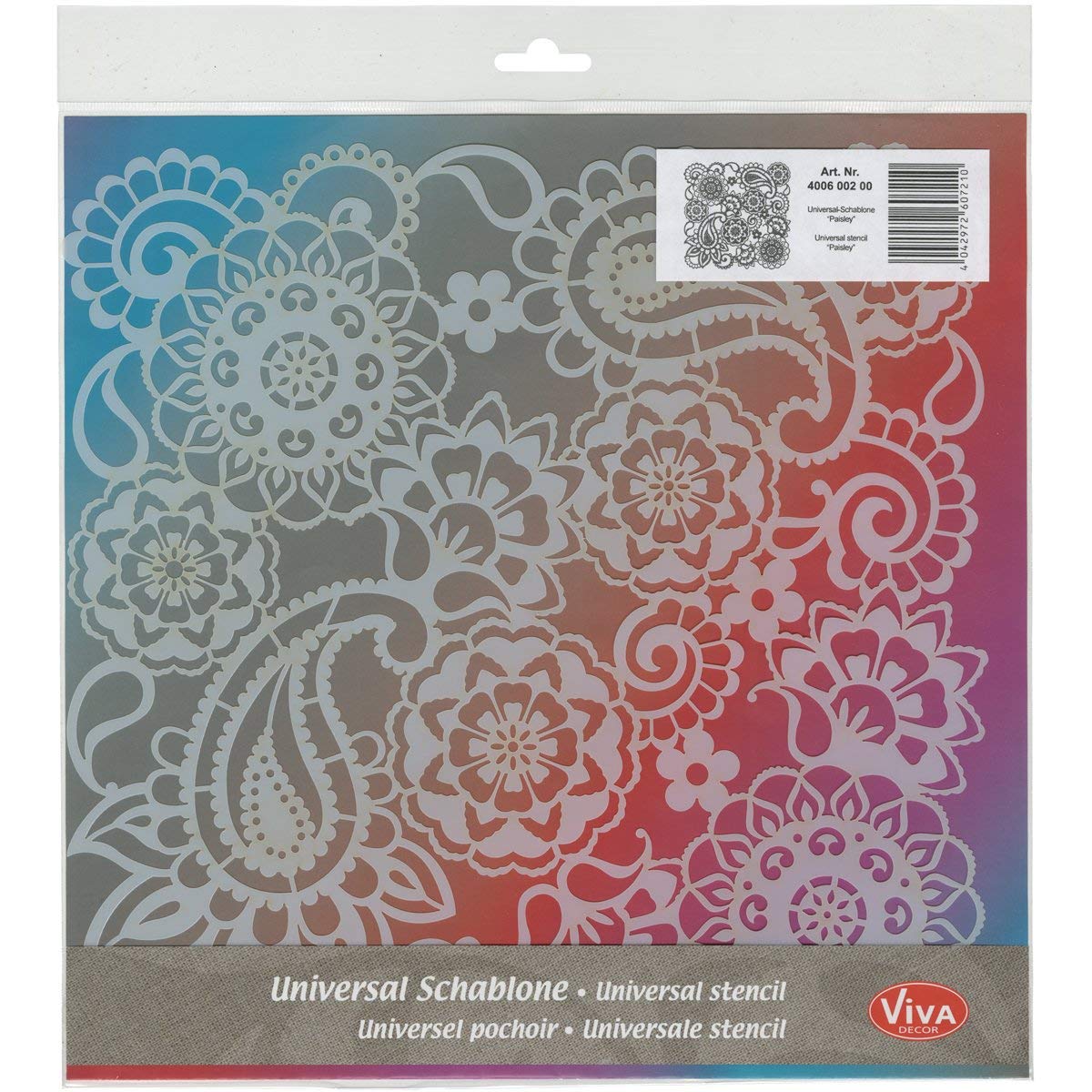 Viva Decor Viva Decor Large Background Stencil 11.4-inch x 11.4-inchPaisley