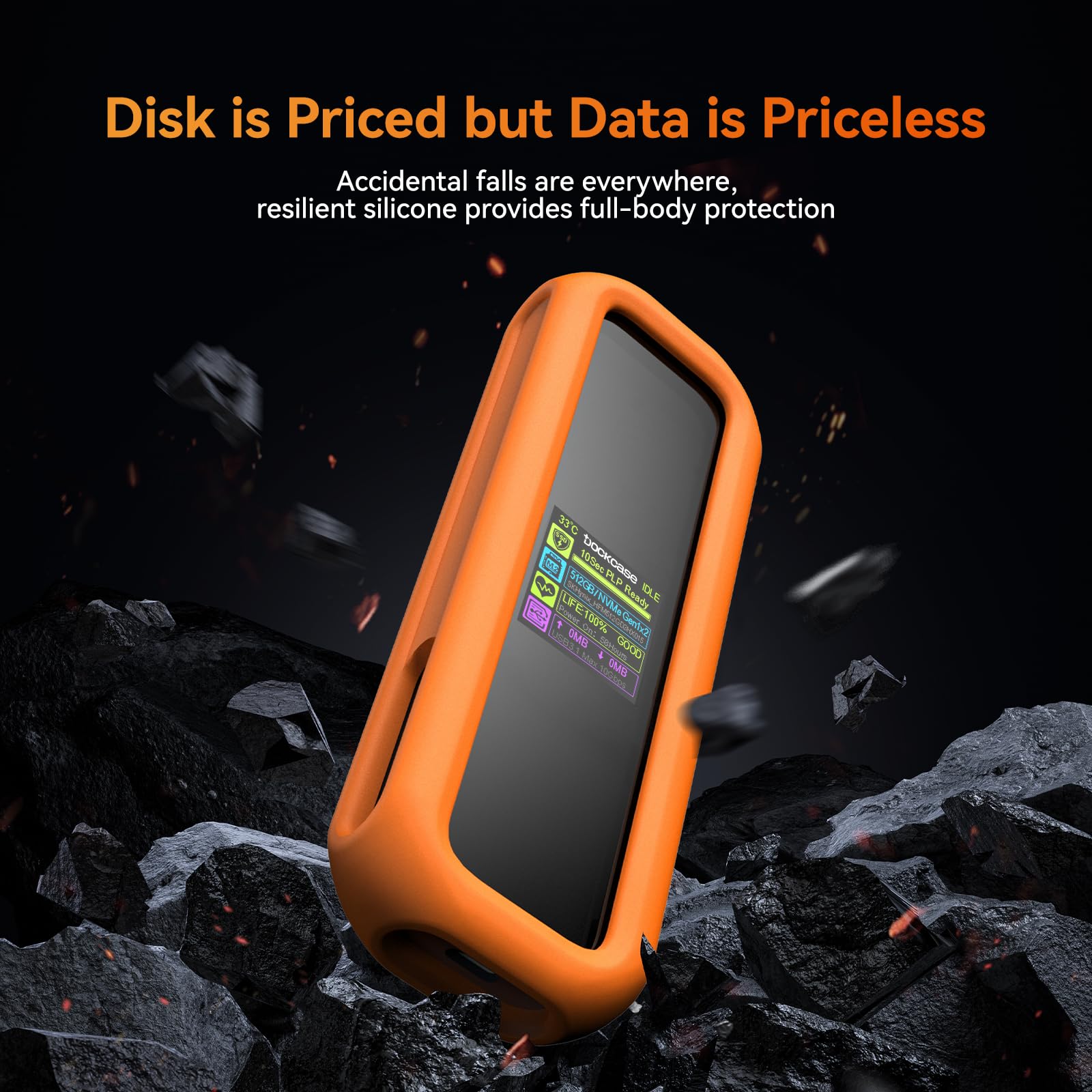 Dockcase Dswc1p DOCKCASE Visual Smart M.2 NVMe SSD Enclosure - 10Gbps ...