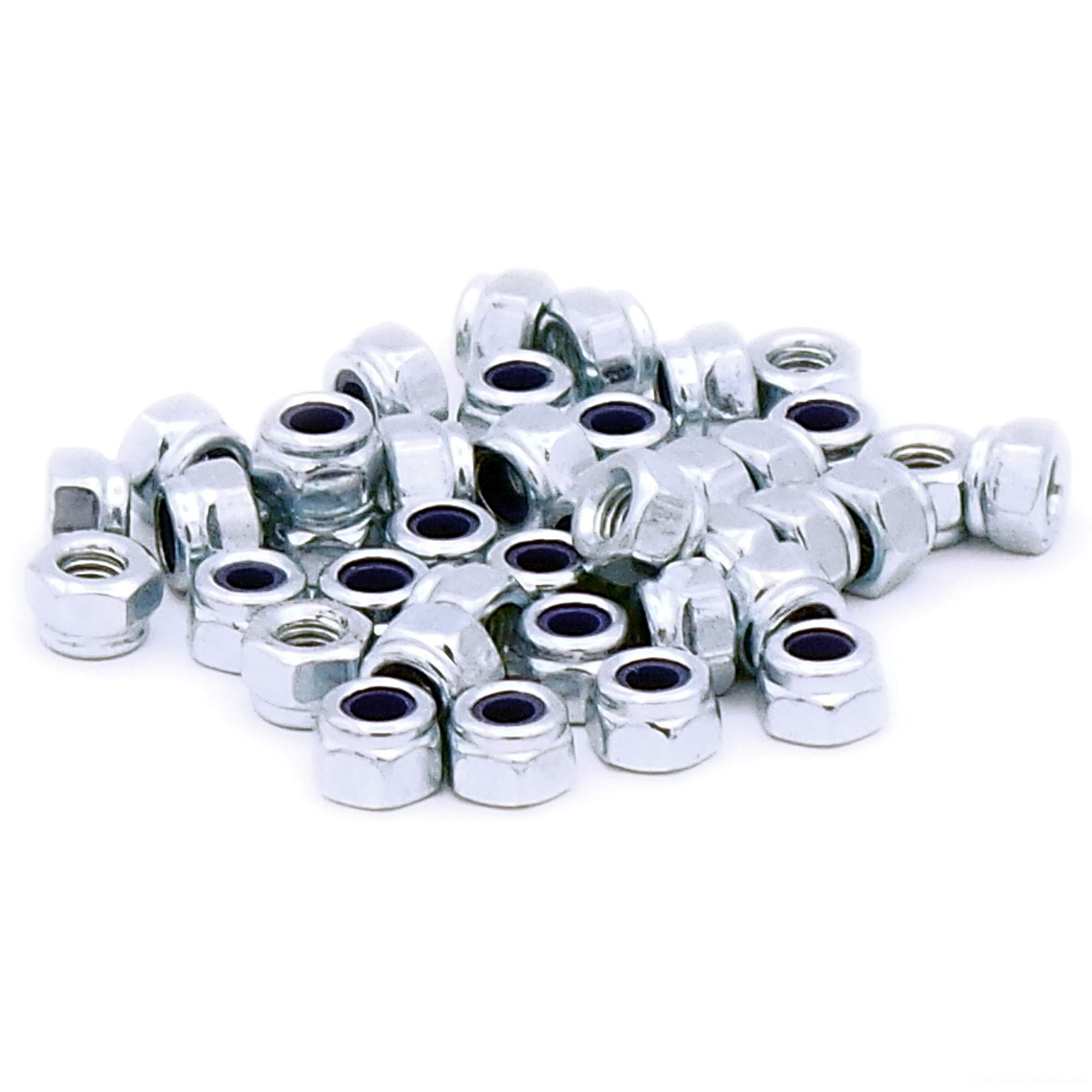 M3 (3mm) Nyloc Hex Nut (Type-T) - Steel (Pack of 40)
