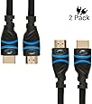 BlueRigger High Speed HDMI Cable with Ethernet 3 Feet (2-Pack) - Supports 3D and Audio Return [Latest Version]