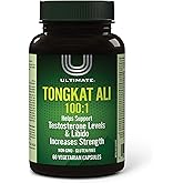 Ultimate Tongkat Ali 100:1 Extract = 20,000 mg, 60 Vegetarian Capsules, Supports Testosterone Levels