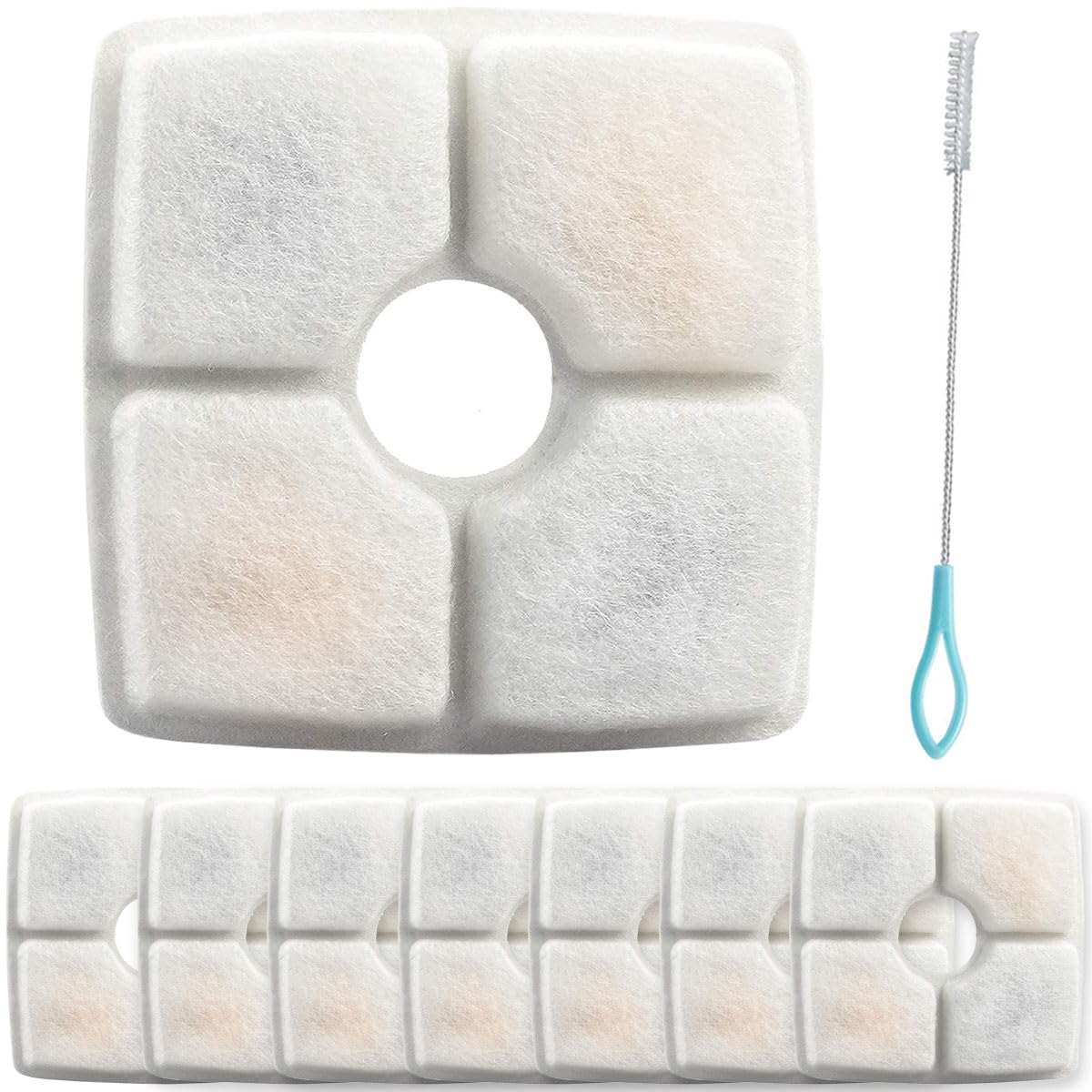 Acmerota 8Pack Pet Fountain Filter Replacement 84oz/2.5L Pet Fountain Filters 3 Triple Filtration System SquareFilter for Flower Dog Cat Drinking Water Dispenser for Veken for Comsmart,etc