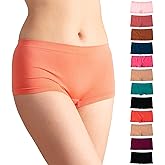 Alyce Ives Womens Seamless Boy Short Panties, Boyshort Boxer Briefs-12 Pack