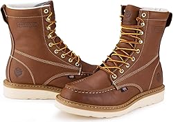 SUREWAY Mens 8 in Wedge Moc Soft/Steel Toe Work