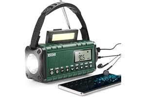 LEATON 10000mAh Emergency Radio, Solar Charging, Hand Crank, NOAA Weather Alert Radio & Power Bank, SOS, AM/FM/WB & LED Flashlight for Emergency Kit, Type-C Charge, Reading Lamp,Headphone Jack