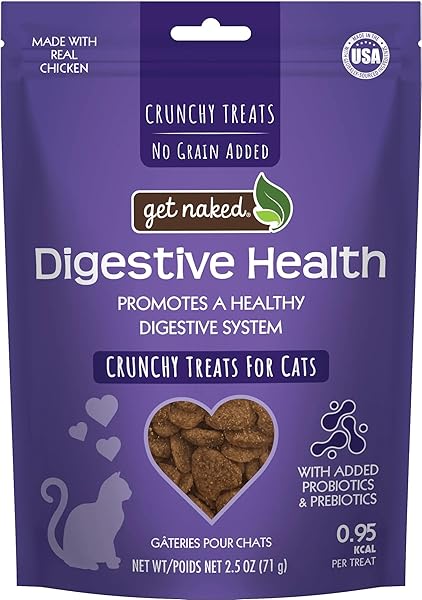 GET NAKED DIGESTIVE HEALTH CRUNCHY CAT TREATS 2.5OZ...