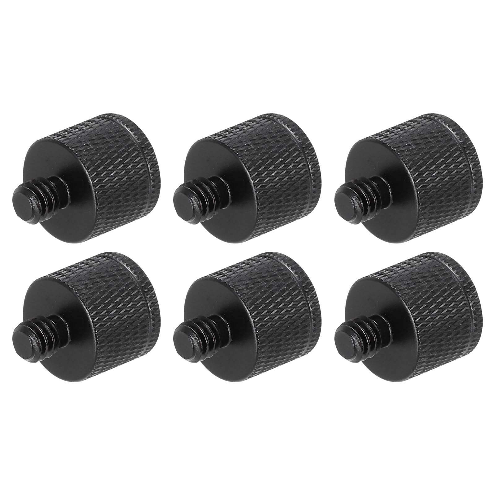 Photo 1 of MECCANIXITY 6Pcs Mic Stand Adapter M6 Female to 1/4 Male Thread Screw Adapter Aluminum Alloy for Microphone Tripod Stand Mount, Black