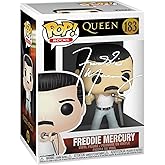 Freddie Mercury #183 Radio Gaga 1985 Facsimile Signed Reprint Laser Autographed Funko POP! Rocks Figurine with Protector Case