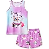Tebbis Trendy Tie Dye Swirl Pajamas for Big & Teen Girls 2-Piece Soft Tank Top & Shorts PJ Jammies Set Size 6-18