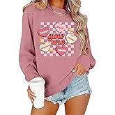 NEWWEN Valentines Sweatshirt for Women Teacher Valentine Shirts You Are Love Heart Long Sleeve Shirt Valentine Gift Tops