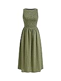 CIDER Plaid Midi Dress Sleeveless Summer Casual