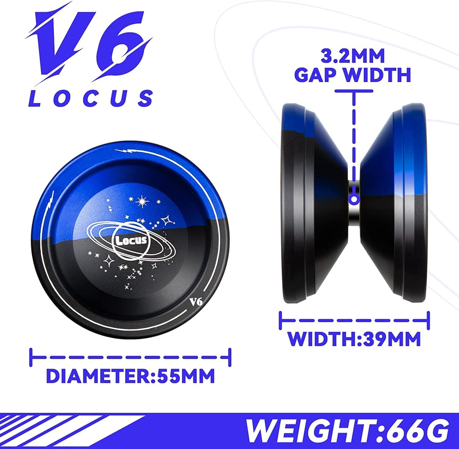 MAGICYOYO Pack of 2 Responsive Yoyos for Kids Beginners, K2 & V6 Dual Purpose Yoyos, Replacement Unresponsive Bearings Kit for Advanced Players + 12 Yoyo Strings +Storage Bag-2 Hole