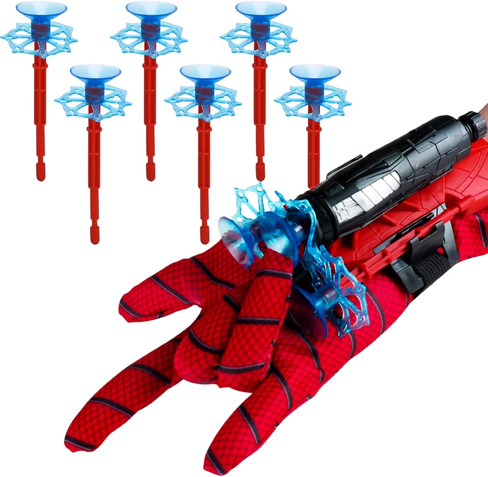 Dacitiery Spider Web Launcher Wrist Toy Set 1 Launcher 6 Darts 1 Glove Kids