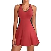 BMJL Womens Athletic Tennis Dress Built in Bra Cute Summer Golf Mini Dresses with Shorts Workout Racerback