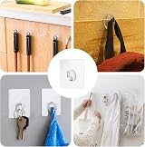 Juliyeh Magic Hooks Transparent Self-Adhesive 10 Pack 10 kg Load view 5