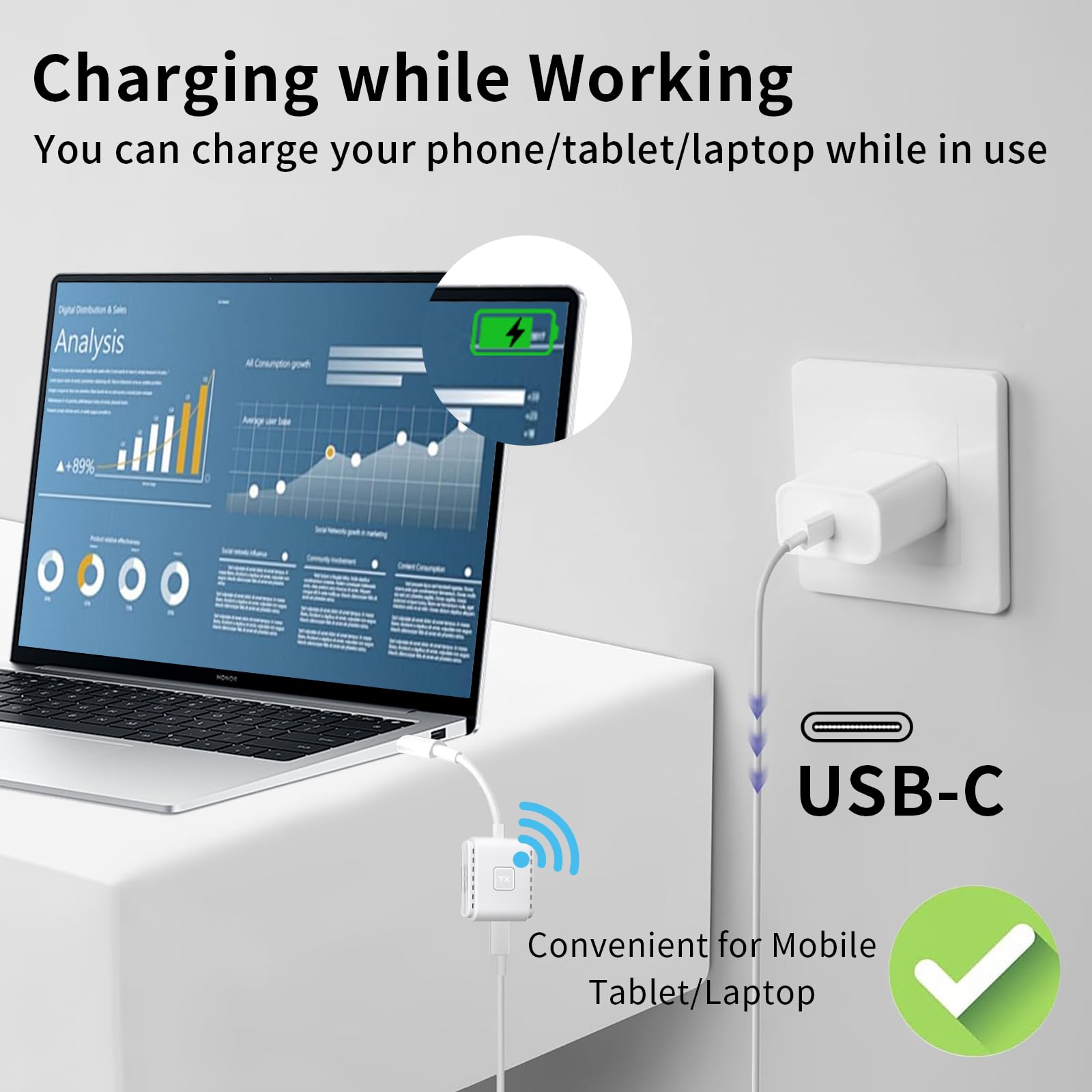 LIULANZ HDMI Wireless Transmitter and Receiver Kit,Support USB-C Smartphones Tablets laptops, Plug & Play Portable 2.4G/5G Extender for Streaming Video/Audio to HDTV/Projectors/Monitors 165FT