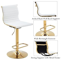 DM Furniture White Barstools Bar Height Set of 2