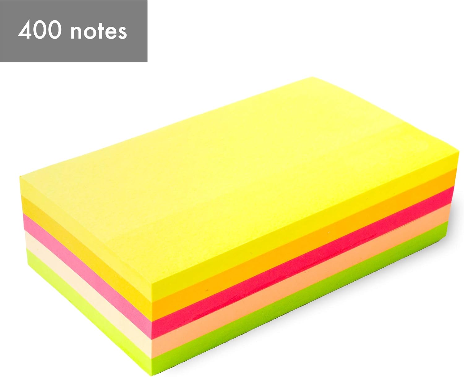 Pukka Pad 3-Pack Sticky Notes - Repositional, Self-Adhesive Notes - 127 x 76 mm, 400 Sheets, Neon, multicolor - Image 5