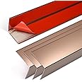 Jiekayi 4PCS 45" Aluminum Metal Corner Protectors, Self Adhesive Corner Guards, Metal Wall Edge Protector Strip, Furniture Corner Protectors, Wall Cabinet Baseboard Decoration 45" x 2" (Rose Gold)