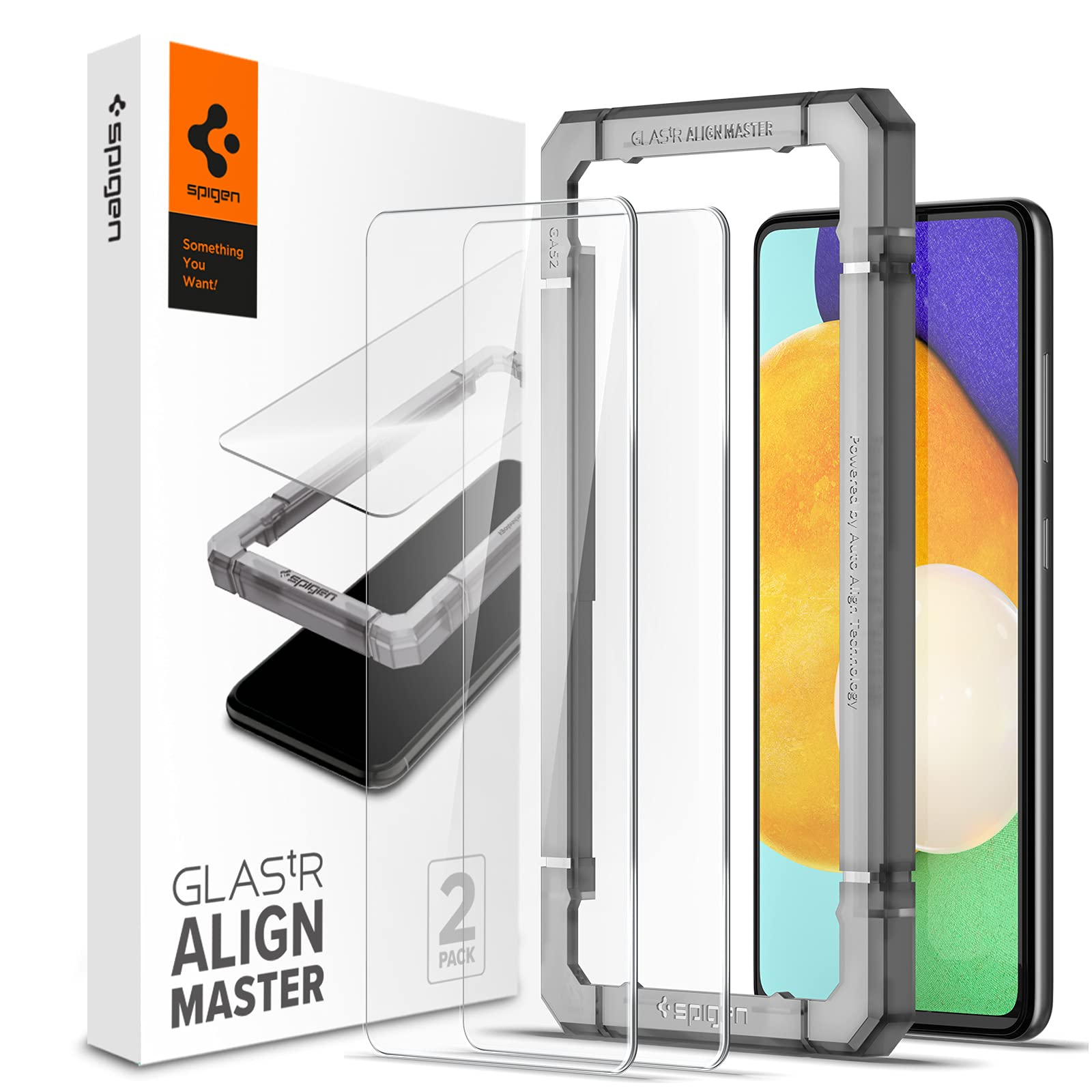 Spigen 2 Pack AlignMaster Tempered Glass Screen Protector for Samsung Galaxy A52