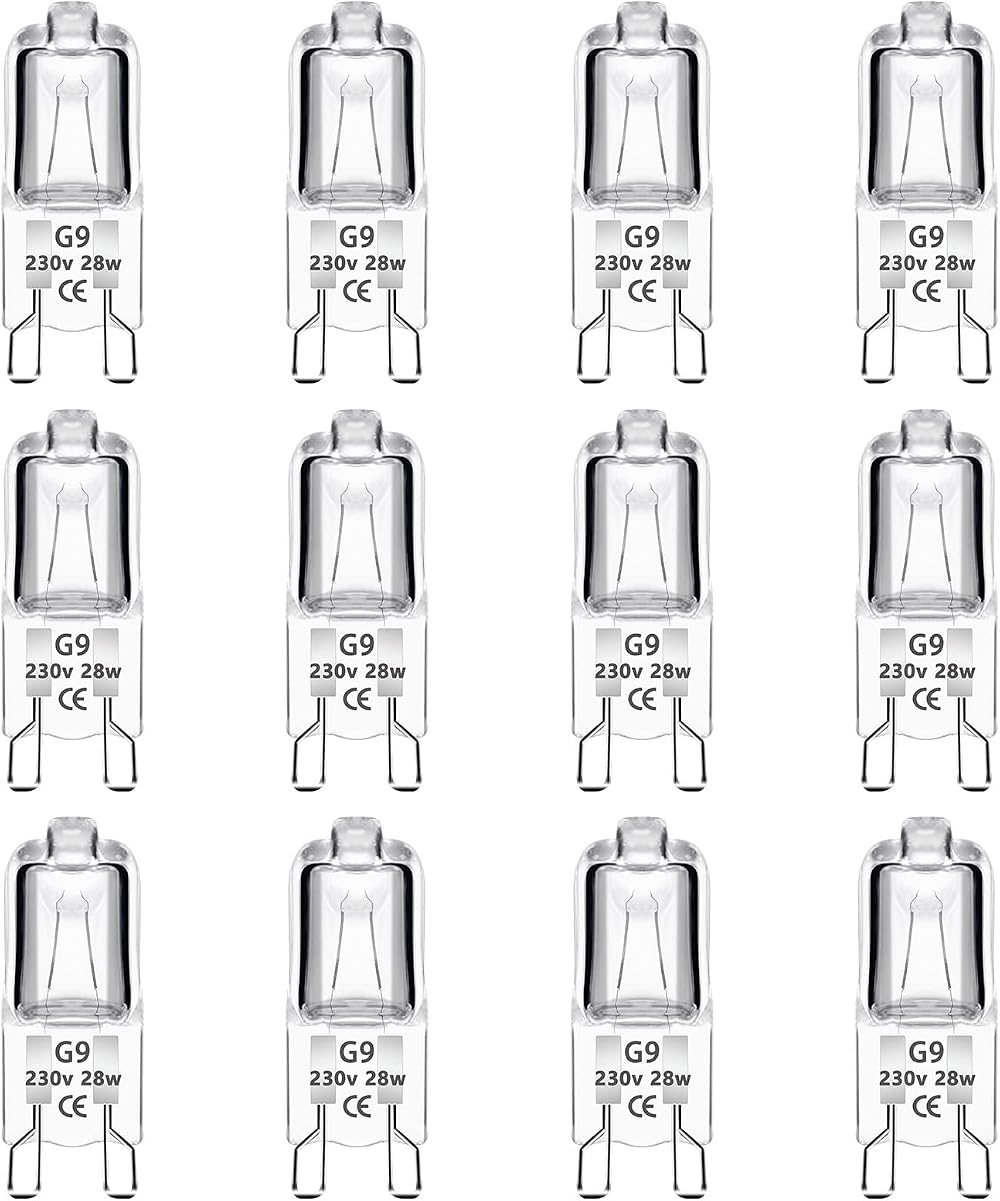 Caldarax 12 Pack G9 Halogen Bulbs 28W 2700K Dimmable 230V 320LM