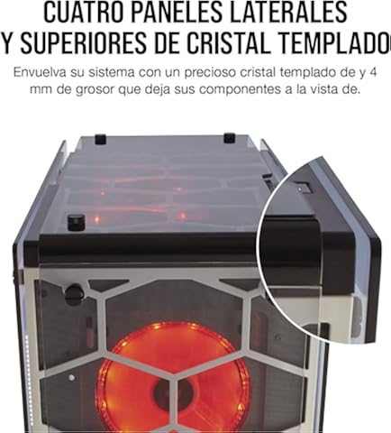 Corsair Crystal 570X RGB - Caja de PC, Mid-Tower ATX, ventana lateral cristal templado con ventilador, iluminación RGB LED, Blanco,Blanco,570X RGB