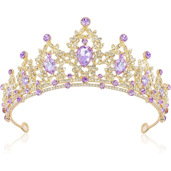 Tiara De Princesa Transparente Con Estrás - Color Dorado Para Novias, Bodas Y Graduaciones