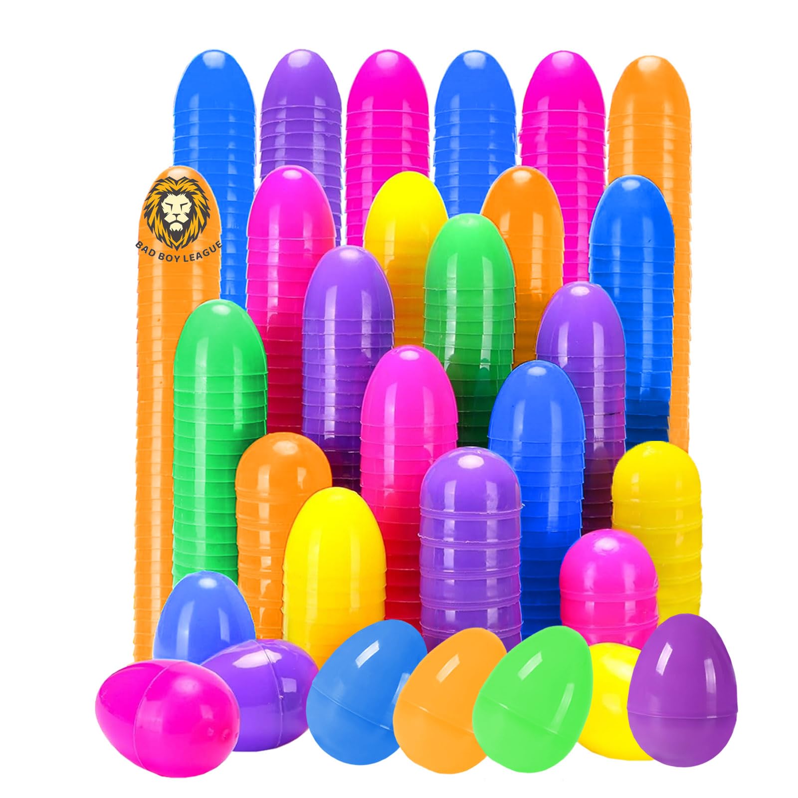 Bad boy league 50 PCS Plastic Easter Eggs Easter Hinged Colorful Eggs Toys Bulk Fillable for Easter Hunt Party Favor Basket Stuffers Filler Prize Supplies Decor