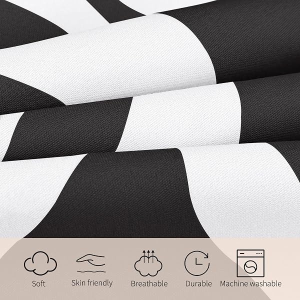 WATBRO KID’S DUVET COVER KING SIZE, RETRO HIPPIE BEDDDING SET, 3PCS SOFT MICROFIBER BEDDING SET WITH ZIPPER CLOSURE&CORNER TIES, GIRL BEDDING WITH PILLOWCASE – BLACK AND WHITE, KING