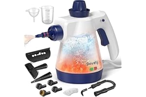 DOVETY Steam Cleaner, Pressurized Handheld Steam Cleaner for Home with 12pcs Accessories & Safety Lock, Multi-Surface & Powerful Home Use Steamer for Cleaning, Car, Bathroom, Shower, Window, Grime, Grease